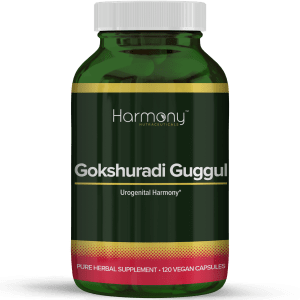 Gokshuradi Gurggul Pure Herbal Supplement- 120 Vegan Capsules from Harmony Veda,USA