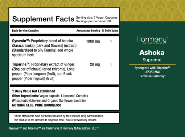 Ashoka supplement facts