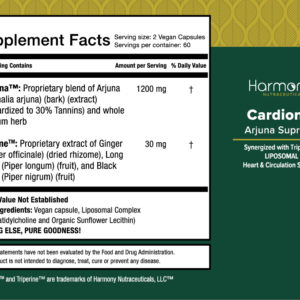 Arjuna herb Supplement facts