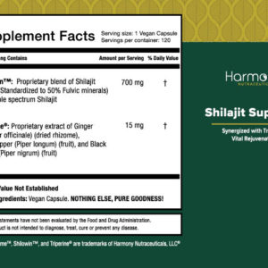 Shilajit supreme supplement facts