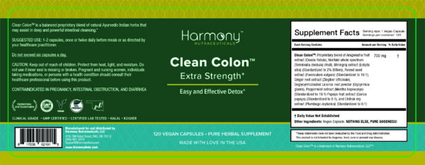 ayurvedic colon cleanse supplement facts
